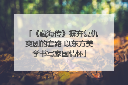 《藏海传》摒弃复仇爽剧的套路 以东方美学书写家国情怀