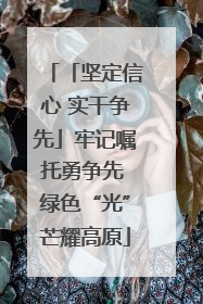 「坚定信心 实干争先」牢记嘱托勇争先 绿色“光”芒耀高原