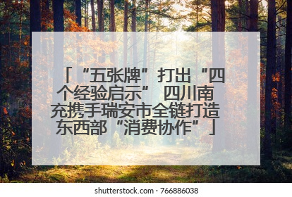 “五张牌”打出“四个经验启示” 四川南充携手瑞安市全链打造东西部“消费协作”