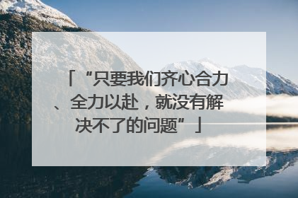 “只要我们齐心合力、全力以赴，就没有解决不了的问题”