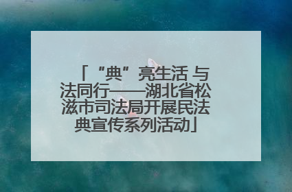 “典”亮生活 与法同行——湖北省松滋市司法局开展民法典宣传系列活动