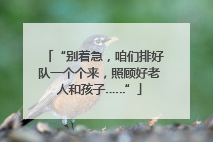 “别着急，咱们排好队一个个来，照顾好老人和孩子……”