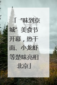 “味到京城”美食节开幕，热干面、小龙虾等楚味亮相北京
