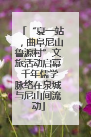 “夏一站，曲阜尼山鲁源村”文旅活动启幕 千年儒学脉络在泉城与尼山间流动