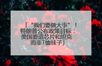 “我们要做大事”！特朗普公布政策目标：美国要造芯片和坦克 而非T恤袜子