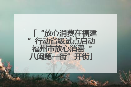 “放心消费在福建”行动省级试点启动 福州市放心消费“八闽第一街”开街