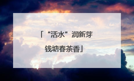 “活水”润新芽 钱塘春茶香