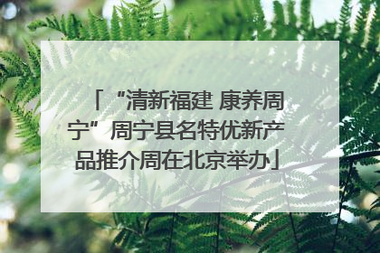 “清新福建 康养周宁”周宁县名特优新产品推介周在北京举办