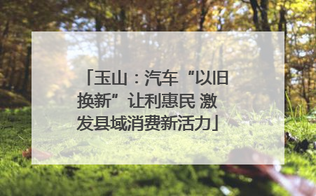 玉山：汽车“以旧换新”让利惠民 激发县域消费新活力
