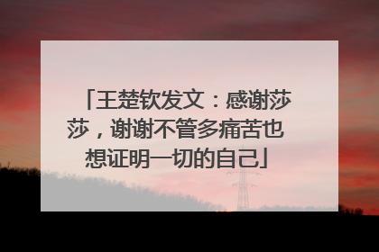 王楚钦发文：感谢莎莎，谢谢不管多痛苦也想证明一切的自己