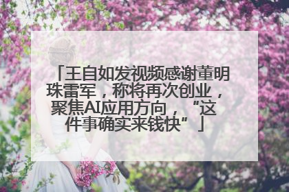 王自如发视频感谢董明珠雷军，称将再次创业，聚焦AI应用方向，“这件事确实来钱快”