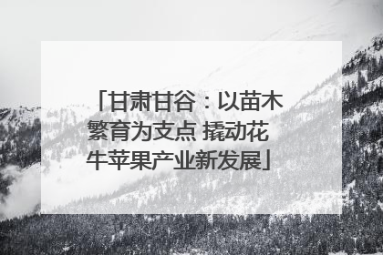 甘肃甘谷：以苗木繁育为支点 撬动花牛苹果产业新发展