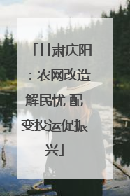 甘肃庆阳：农网改造解民忧 配变投运促振兴