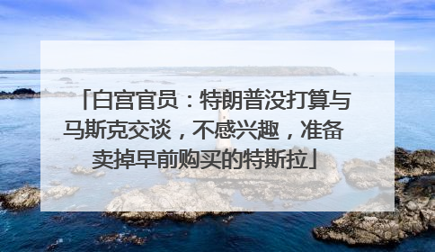 白宫官员：特朗普没打算与马斯克交谈，不感兴趣，准备卖掉早前购买的特斯拉