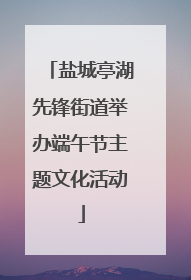 盐城亭湖先锋街道举办端午节主题文化活动