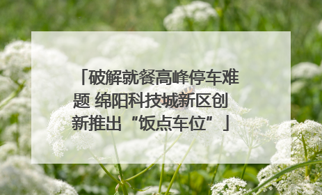 破解就餐高峰停车难题 绵阳科技城新区创新推出“饭点车位”