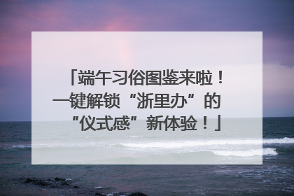 端午习俗图鉴来啦！一键解锁“浙里办”的“仪式感”新体验！