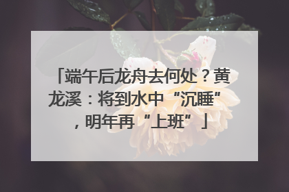 端午后龙舟去何处？黄龙溪：将到水中“沉睡”，明年再“上班”