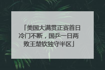 美国大满贯正赛首日冷门不断，国乒一日两败王楚钦独守半区