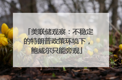 美联储观察：不稳定的特朗普政策环境下，鲍威尔只能旁观
