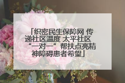 织密民生保障网 传递社区温度 太平社区“一对一”帮扶点亮精神障碍患者希望