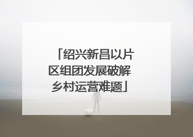 绍兴新昌以片区组团发展破解乡村运营难题