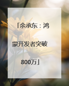 余承东：鸿蒙开发者突破800万