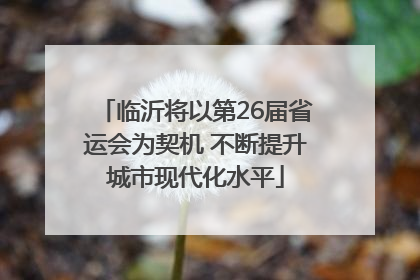 临沂将以第26届省运会为契机 不断提升城市现代化水平