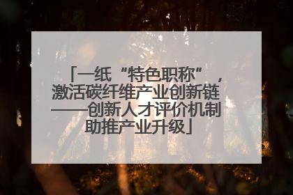 一纸“特色职称”，激活碳纤维产业创新链——创新人才评价机制 助推产业升级