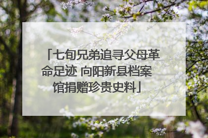 七旬兄弟追寻父母革命足迹 向阳新县档案馆捐赠珍贵史料