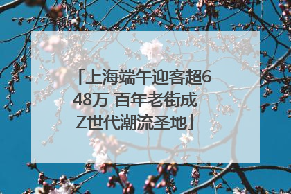 上海端午迎客超648万 百年老街成Z世代潮流圣地