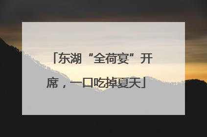 东湖“全荷宴”开席，一口吃掉夏天