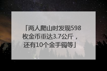 两人爬山时发现598枚金币重达3.7公斤，还有10个金手镯等