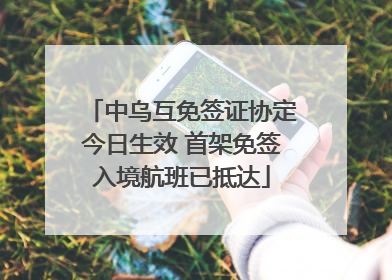 中乌互免签证协定今日生效 首架免签入境航班已抵达