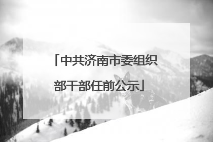 中共济南市委组织部干部任前公示
