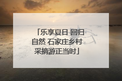 乐享夏日 回归自然 石家庄乡村采摘游正当时