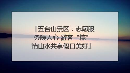 五台山景区：志愿服务暖人心 游客“粽”情山水共享假日美好