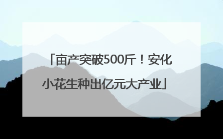 亩产突破500斤！安化小花生种出亿元大产业