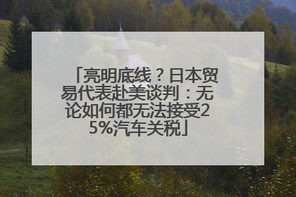 亮明底线？日本贸易代表赴美谈判：无论如何都无法接受25%汽车关税