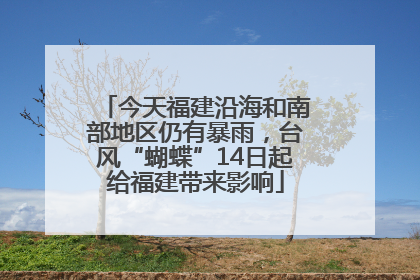 今天福建沿海和南部地区仍有暴雨，台风“蝴蝶”14日起给福建带来影响