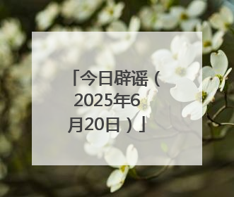 今日辟谣（2025年6月20日）