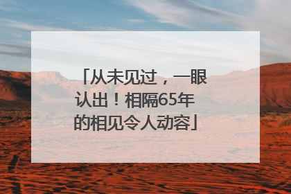 从未见过，一眼认出！相隔65年的相见令人动容