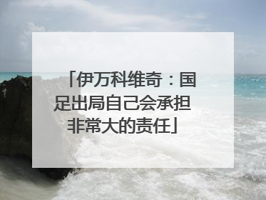 伊万科维奇：国足出局自己会承担非常大的责任
