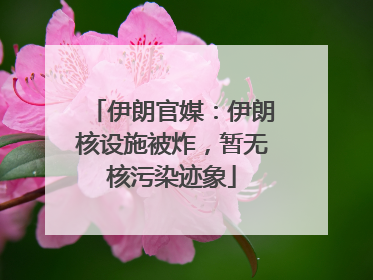 伊朗官媒：伊朗核设施被炸，暂无核污染迹象