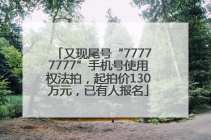 又现尾号“77777777”手机号使用权法拍，起拍价130万元，已有人报名