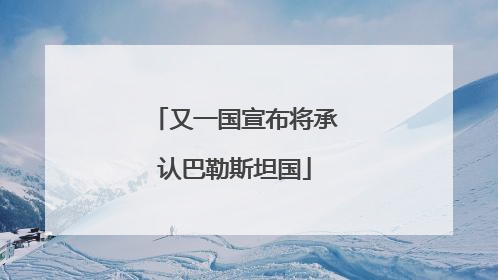 又一国宣布将承认巴勒斯坦国