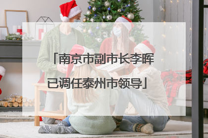 南京市副市长李晖已调任泰州市领导