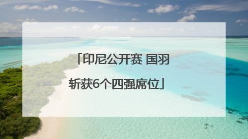 印尼公开赛 国羽斩获6个四强席位