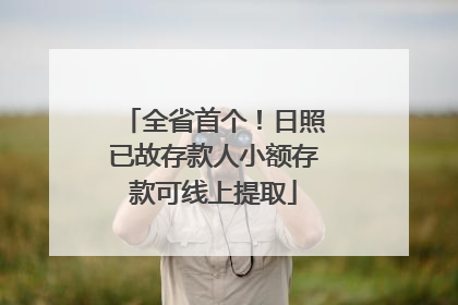 全省首个！日照已故存款人小额存款可线上提取