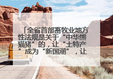 全省首部畜牧业地方性法规是关于“中华熊猫猪”的，让“土特产”成为“新国潮”，让“农产品”升格为“城市IP”